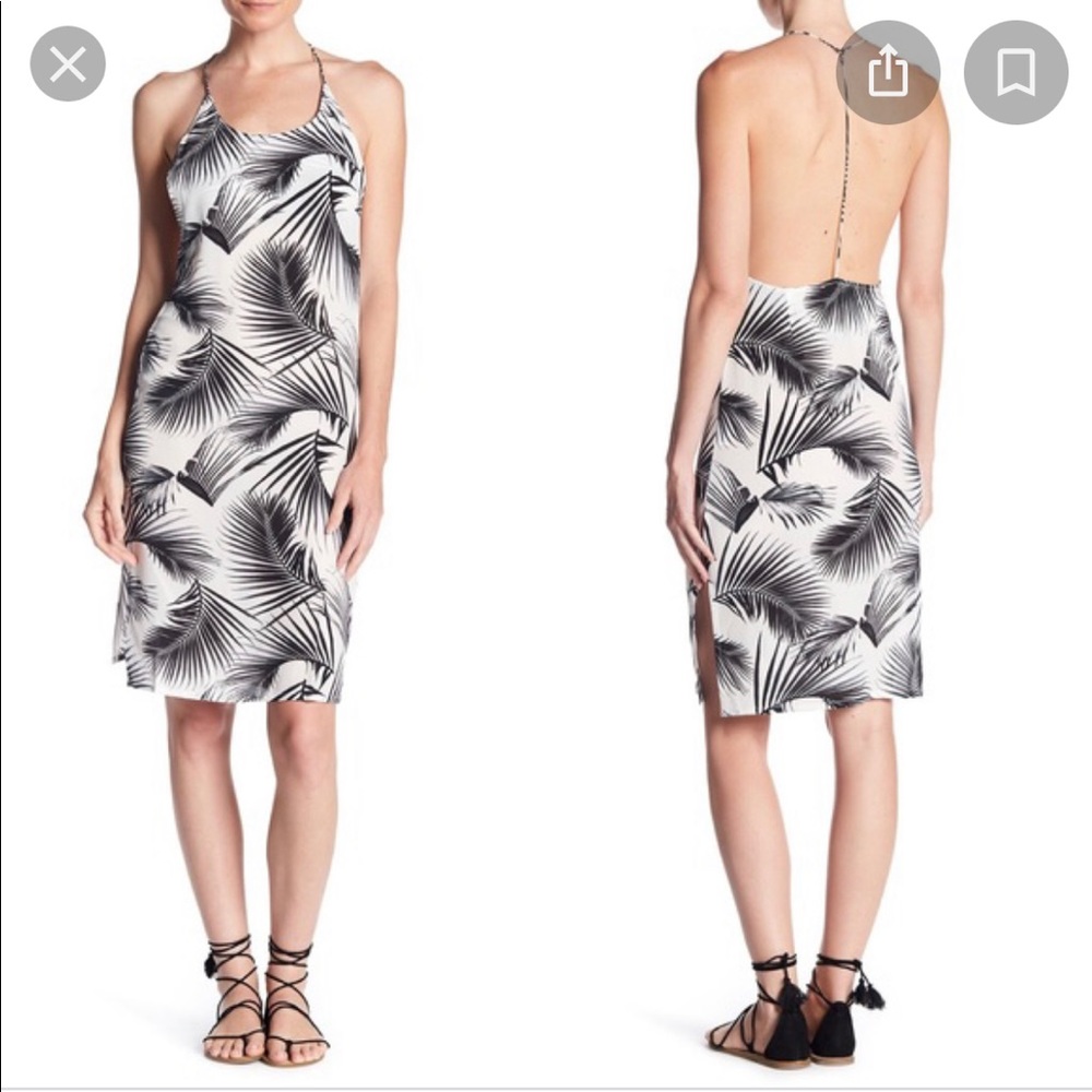 MIKOH 100 % silk palm print dress